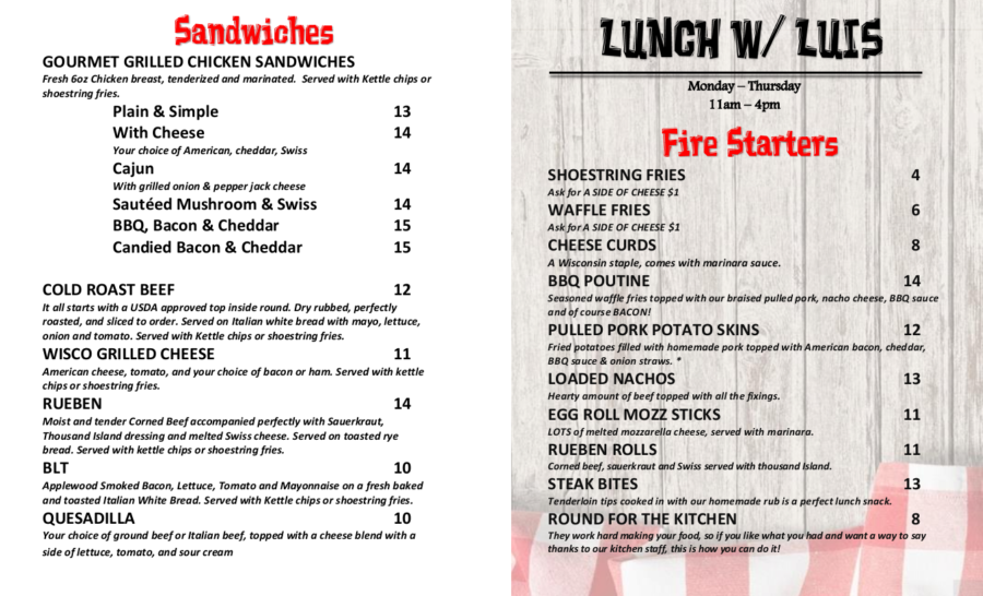 Menu Simple Fire Lunch Menu – Fire Pitt Restaurant